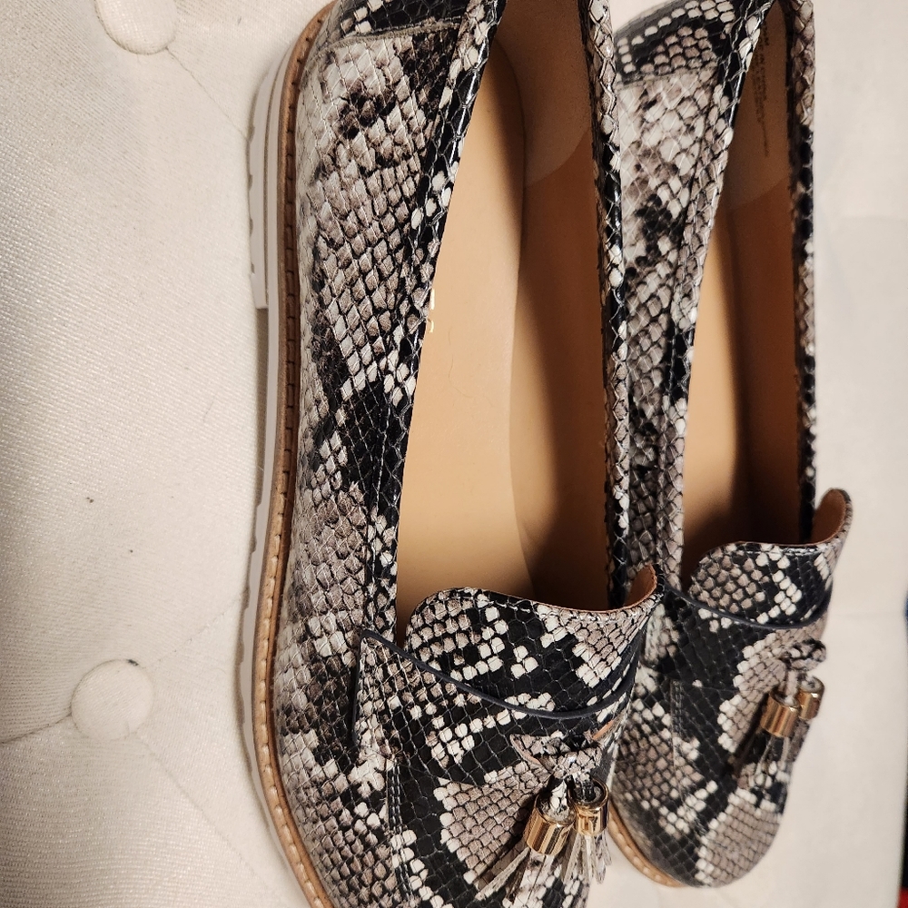 Talbots snake skin loafers- never worn